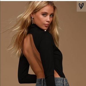 Lulus Backless Longsleeve Bodysuit